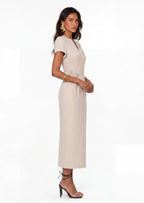 Elysia Embroidery Midi Dress