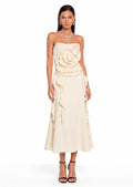 Fareeda Off Shoulder Midi Dress With 3D Petals