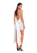 Vandana Lace Open Back Mini Dress In White