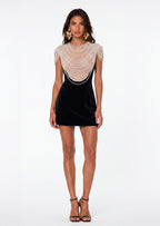 Brynn Pearl Pencil Mini Dress In Black