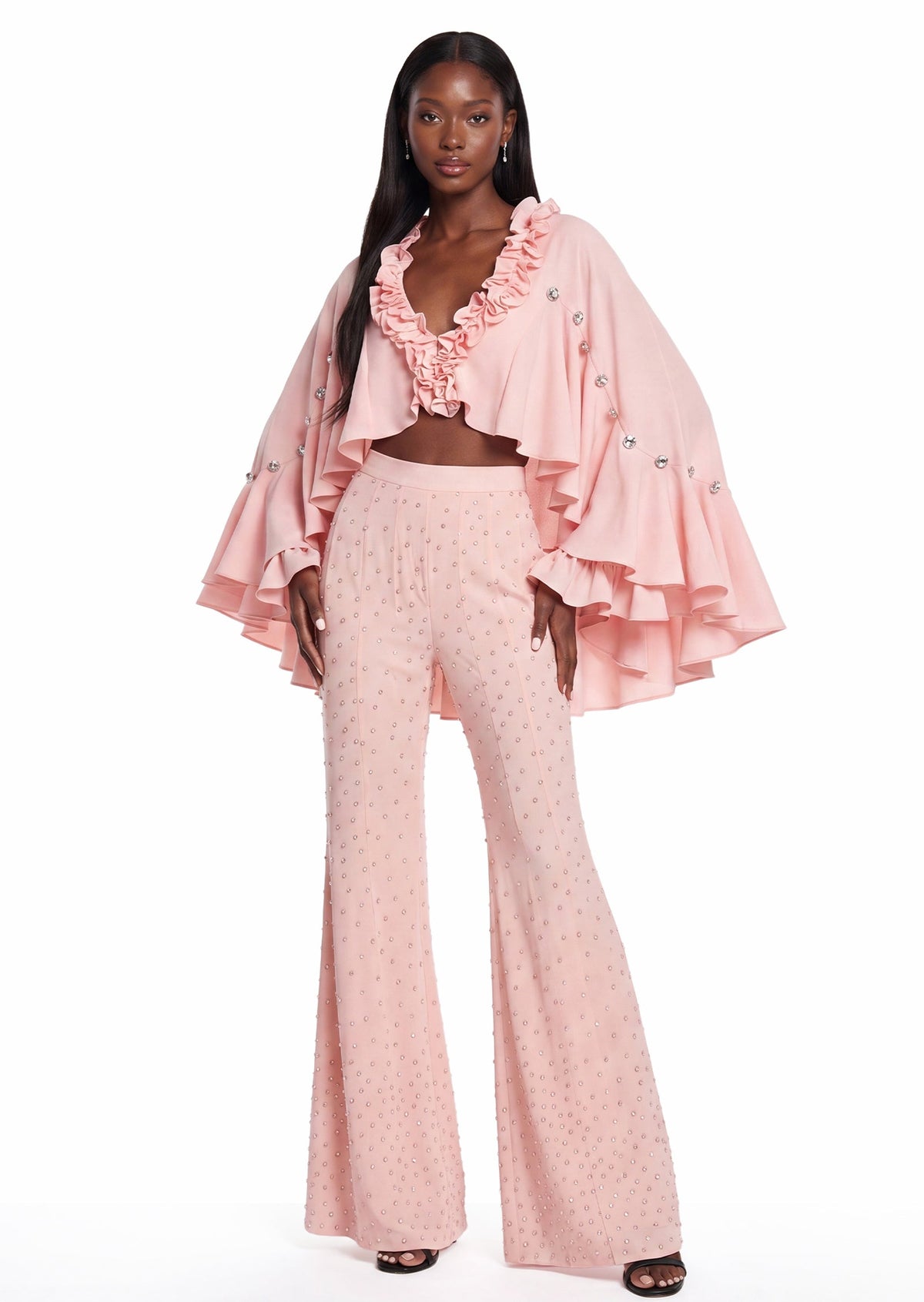 Bahula Ruffle Two Piece Set In Pink