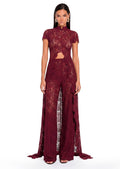 Waiola Long Top & Flared Pants Set In Lace