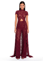 Waiola Long Top & Flared Pants Set In Lace