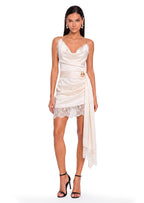 Adem Ruched Mini Dress With Asymmetrical Hem
