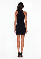 Noelle Cut Out Twist Mini Dress In Black