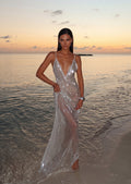 Archiwa V Neck Sequined Maxi Dress