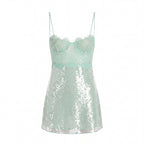 Alixandra Mini Dress With Sheer Lace Bustier