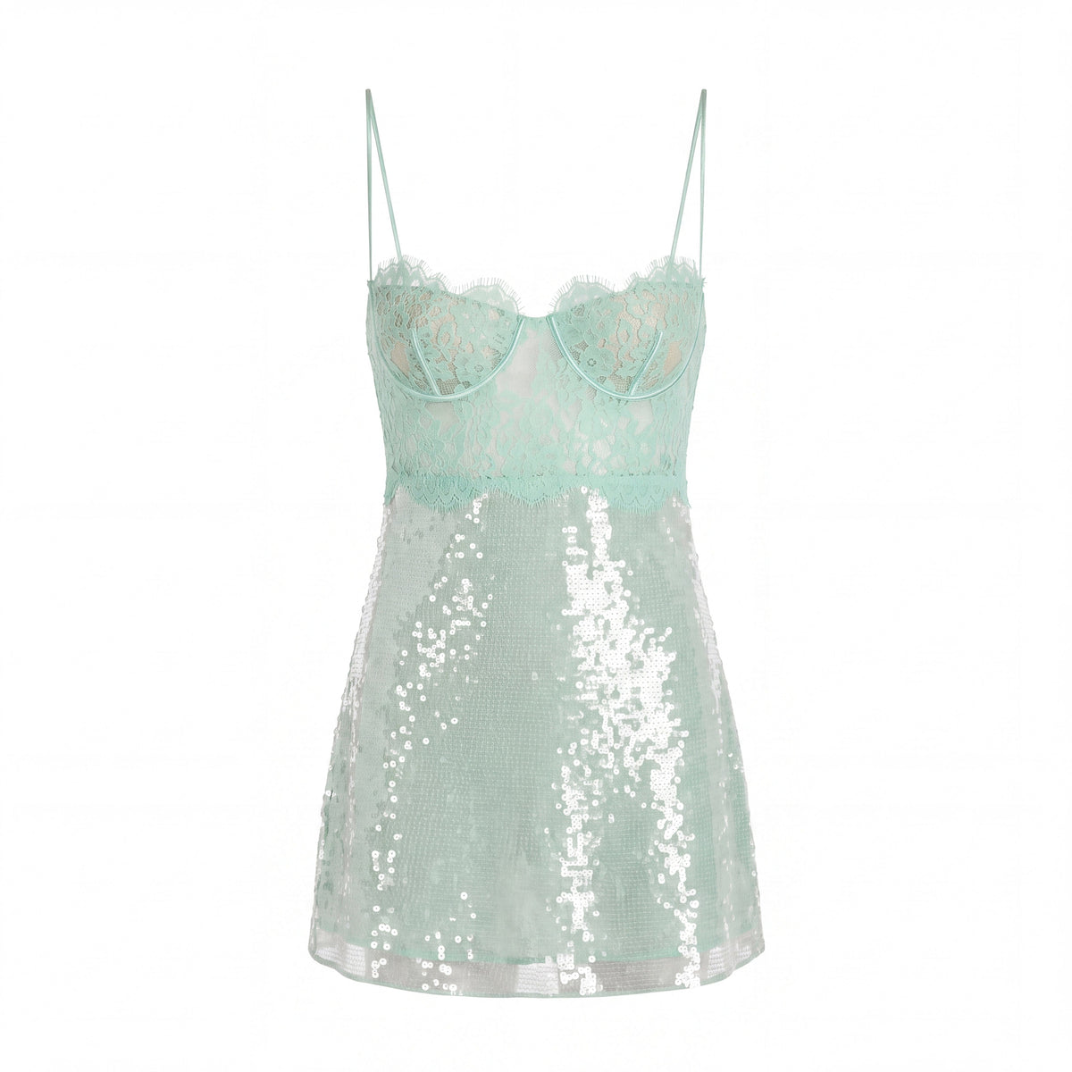 Alixandra Mini Dress With Sheer Lace Bustier