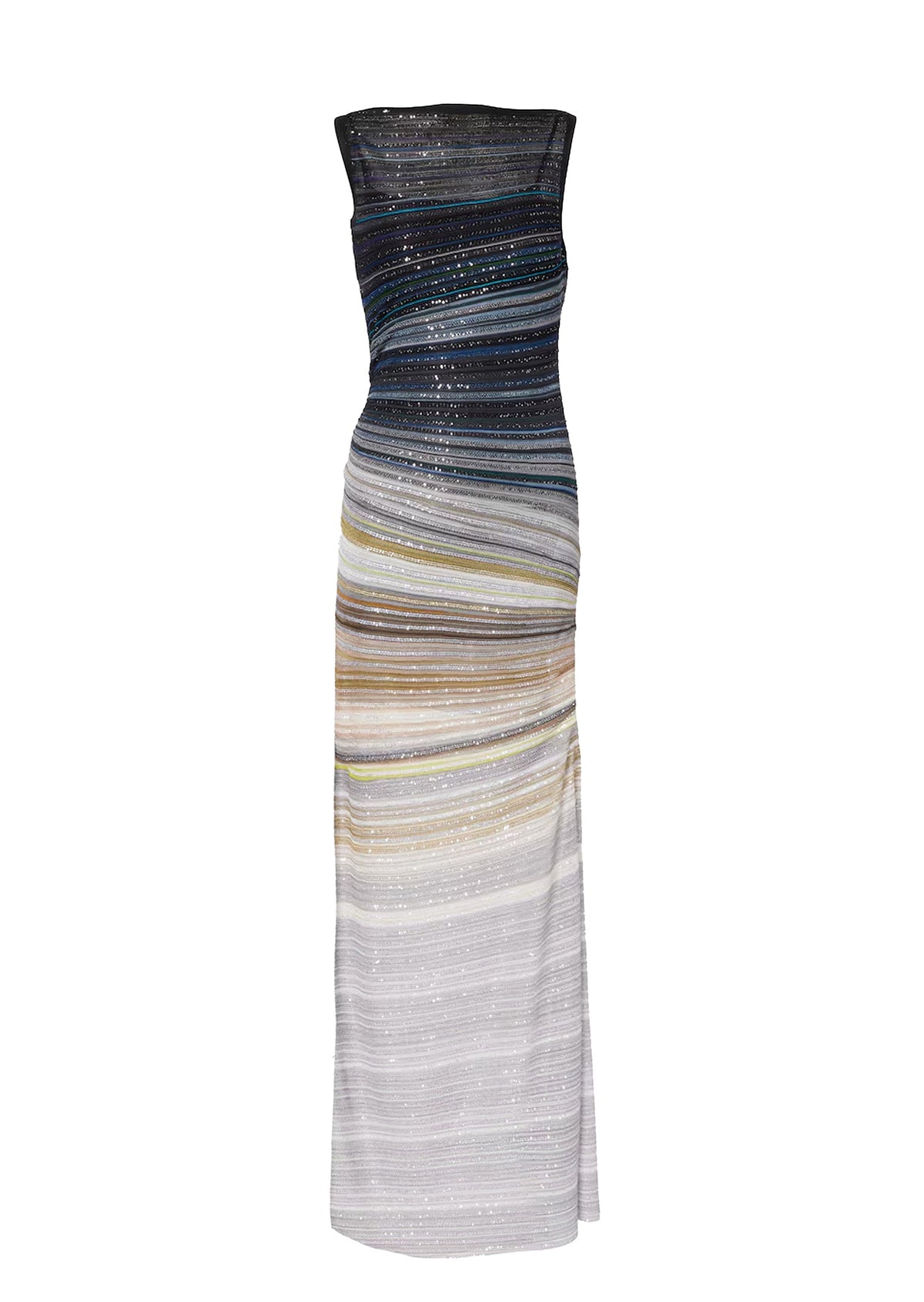 Acatzin Sequined Striped Lamé Maxi Dress