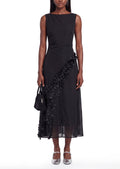 Naflah Sleeveless Midi Dress In Black