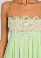 Vallea Chiffon Maxi Dress In Green