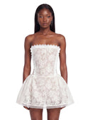 Vahn Strapless Lace Mini Dress In White