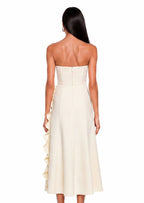 Fareeda Off Shoulder Midi Dress With 3D Petals