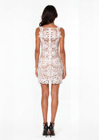 Guipure Lace Mini Dress In White