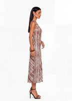 Gael Halter Neck Stripe Two Piece Set