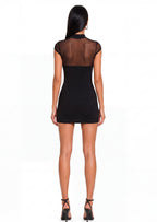 Barak Stretch Mini Dress With Embroidery