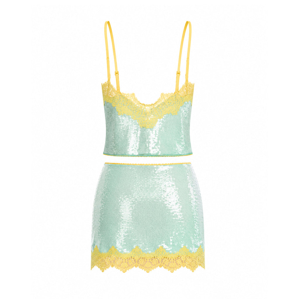 Melora Sequined Top & Mini Skirt Set