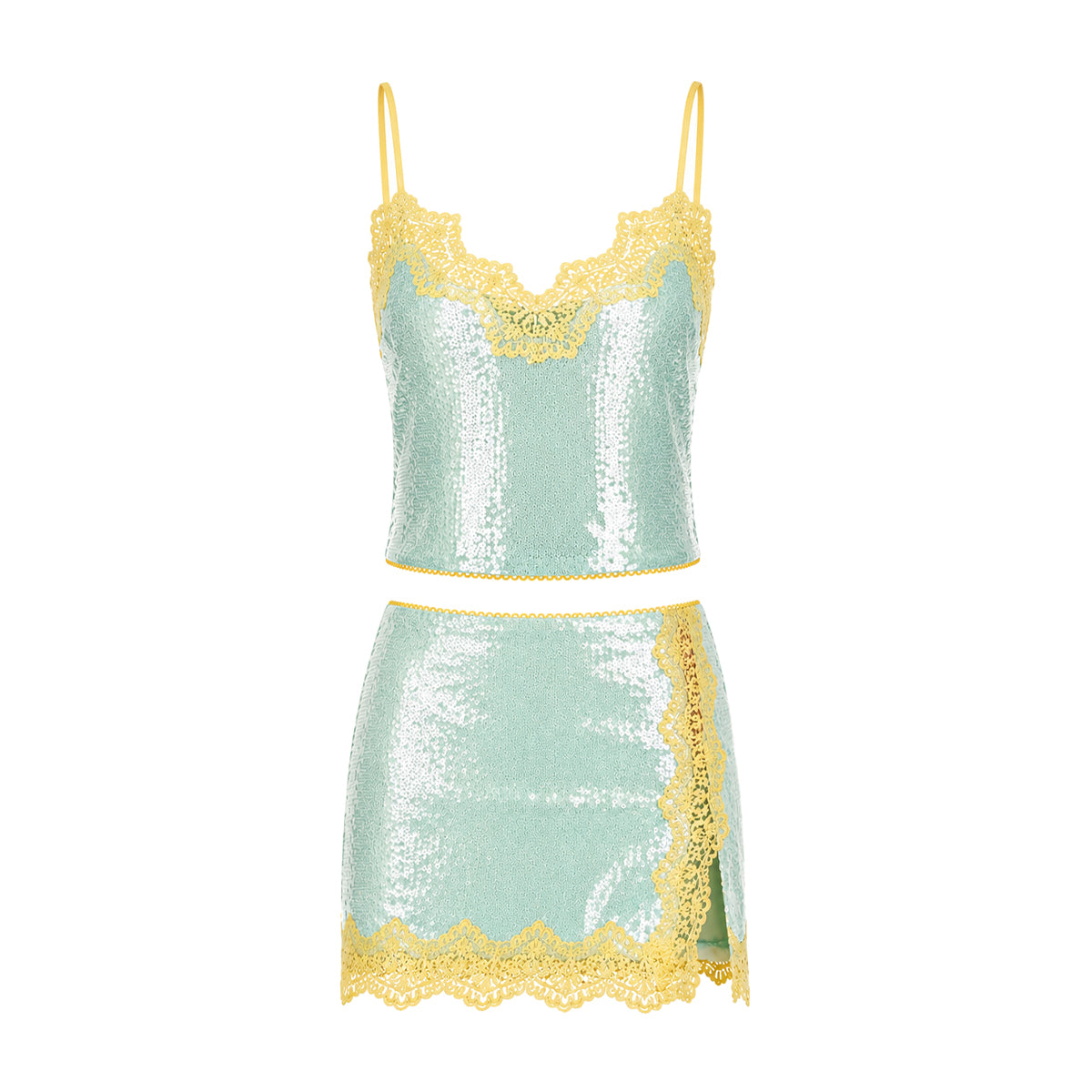 Melora Sequined Top & Mini Skirt Set