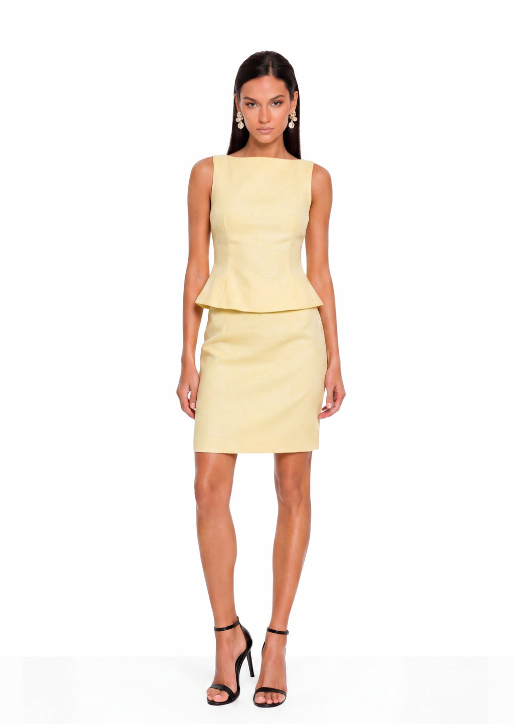 Maceo Mini Skirt Two Piece Set In Lemon Yellow