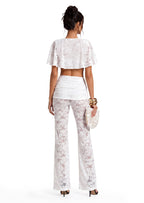Estelle Cape Top & Lace Flares Set