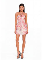 Fabre Floral Halter Mini Dress