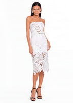 Gabryle Strapless Lace Midi Bandage Dress