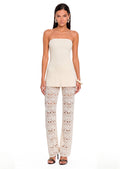 Bandage Knit Top & Crochet Knit Pants In Ivory
