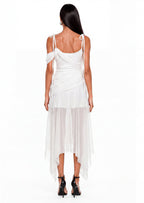 Gainell Off Shoulder Midi Dress In White