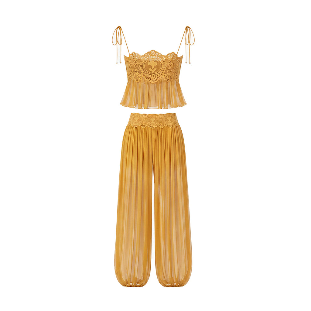 ( 60% OFF Final Week ) Luenie Chiffon Top & Pant Two Piece Set - 8 colors